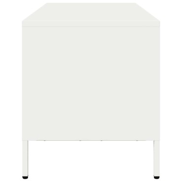 vidaXL Έπιπλο Τηλεόρασης Λευκό 101,5x39x43,5cm Ατσάλι Ψυχρής Έλασης