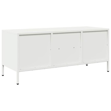 vidaXL Έπιπλο Τηλεόρασης Λευκό 101,5x39x43,5cm Ατσάλι Ψυχρής Έλασης