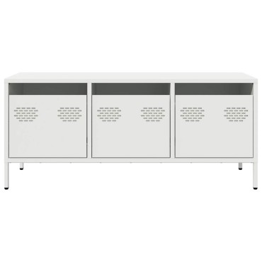 vidaXL Έπιπλο Τηλεόρασης Λευκό 101,5x39x43,5cm Ατσάλι Ψυχρής Έλασης