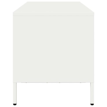 vidaXL Έπιπλο Τηλεόρασης Λευκό 101,5x39x43,5cm Ατσάλι Ψυχρής Έλασης