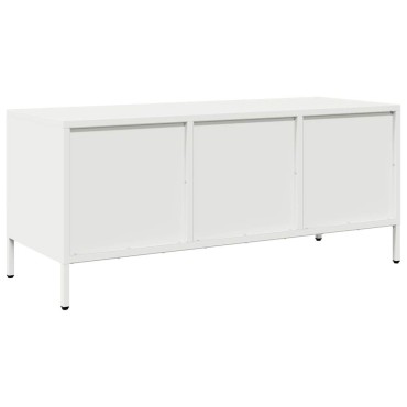vidaXL Έπιπλο Τηλεόρασης Λευκό 101,5x39x43,5cm Ατσάλι Ψυχρής Έλασης