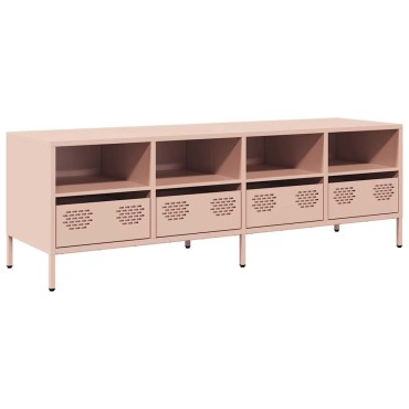 vidaXL Έπιπλο Τηλεόρασης Ροζ 135x39x43,5cm Ατσάλι Ψυχρής Έλασης