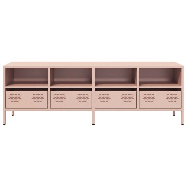 vidaXL Έπιπλο Τηλεόρασης Ροζ 135x39x43,5cm Ατσάλι Ψυχρής Έλασης
