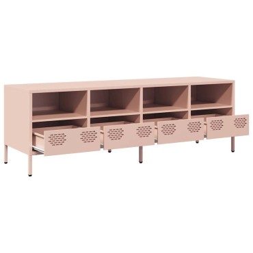 vidaXL Έπιπλο Τηλεόρασης Ροζ 135x39x43,5cm Ατσάλι Ψυχρής Έλασης