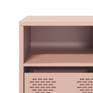 vidaXL Έπιπλο Τηλεόρασης Ροζ 135x39x43,5cm Ατσάλι Ψυχρής Έλασης