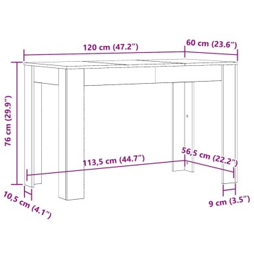vidaXL Τραπεζαρία Παλιό Ξύλο 120x60x76cm από Μοριοσανίδα 1 τεμ.