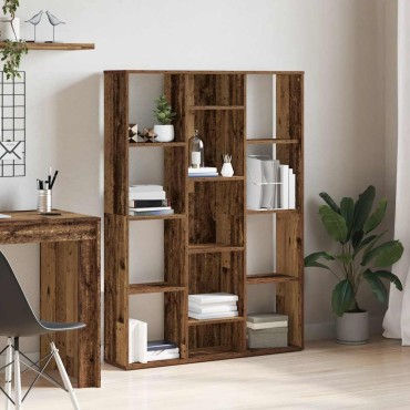 vidaXL Διαχωριστικό/Βιβλιοθήκη Παλιό Ξύλο 100x24x140cm από Μοριοσανίδα 1 τεμ.