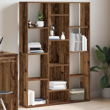 vidaXL Διαχωριστικό/Βιβλιοθήκη Παλιό Ξύλο 100x24x140cm από Μοριοσανίδα 1 τεμ.