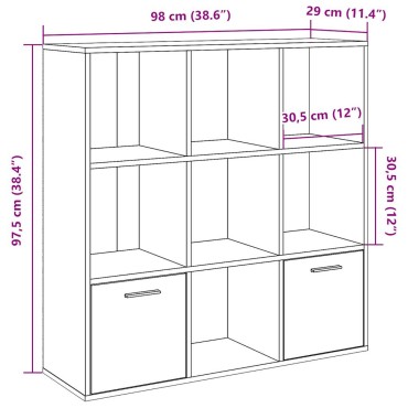 vidaXL Βιβλιοθήκη 98x29x97,5cm από Επεξεργασμένο Ξύλο 1 τεμ.