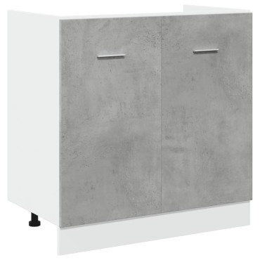 vidaXL Ντουλάπι Νεροχύτη Lyon Γκρι Σκυροδέματος 80x46x81,5cm 1 τεμ.