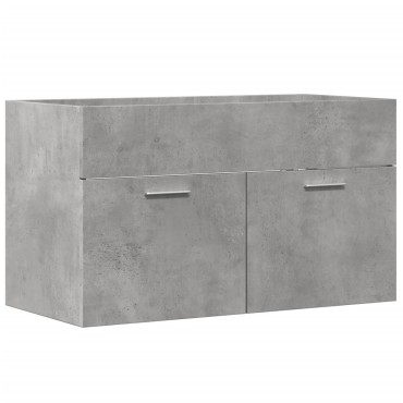 vidaXL Ντουλάπι Μπάνιου Γκρι Σκυροδέματος 90x38,5x46cm Επεξ. Ξύλο