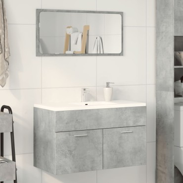vidaXL Ντουλάπι Μπάνιου Γκρι Σκυροδέματος 90x38,5x46cm Επεξ. Ξύλο