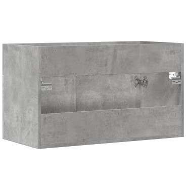 vidaXL Ντουλάπι Μπάνιου Γκρι Σκυροδέματος 90x38,5x46cm Επεξ. Ξύλο