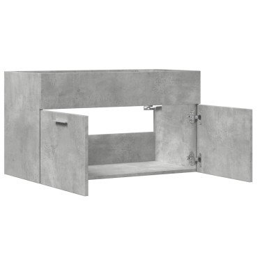 vidaXL Ντουλάπι Μπάνιου Γκρι Σκυροδέματος 90x38,5x46cm Επεξ. Ξύλο