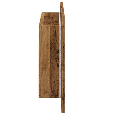 vidaXL Έπιπλο Καθρέφτη με LED Όψη Παλαιού Ξύλου 60x12x45cm Επεξ. Ξύλο 1 τεμ.