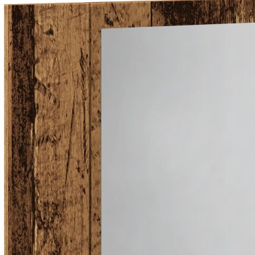 vidaXL Έπιπλο Καθρέφτη με LED Όψη Παλαιού Ξύλου 60x12x45cm Επεξ. Ξύλο 1 τεμ.