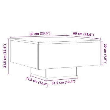 vidaXL Τραπεζάκι Σαλονιού Παλιό Ξύλο 60x60x31,5cm Μοριοσανίδα 1 τεμ.