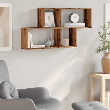 vidaXL Ράφι Τοίχου Παλιό Ξύλο 100x18x53cm από Μοριοσανίδα 1 τεμ.