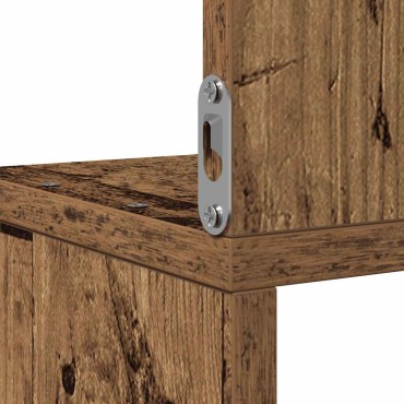 vidaXL Γωνιακή Ραφιέρα Τοίχου Παλιό Ξύλο 20x20x127,5cm Μοριοσανίδα 1 τεμ.