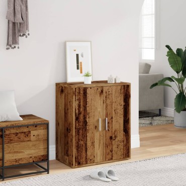 vidaXL Παπουτσοθήκη Παλιό Ξύλο 60x35x70cm από Μοριοσανίδα
