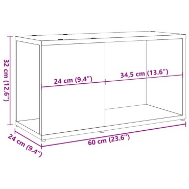 vidaXL Έπιπλο Τηλεόρασης Παλιό Ξύλο 60x24x32cm από Μοριοσανίδα