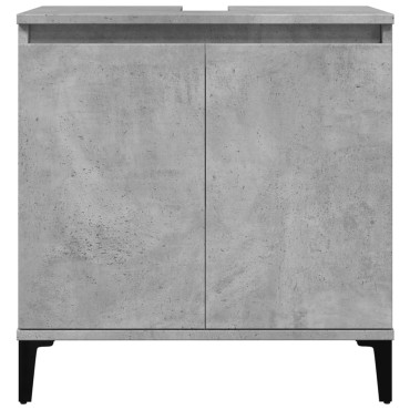 vidaXL Ντουλάπι Νιπτήρα Γκρι Σκυρ. 58x33x60cm Επεξεργασμένο Ξύλο 1 τεμ.