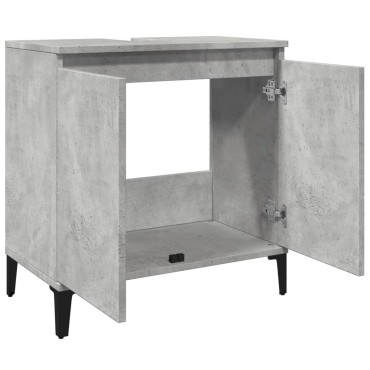 vidaXL Ντουλάπι Νιπτήρα Γκρι Σκυρ. 58x33x60cm Επεξεργασμένο Ξύλο 1 τεμ.