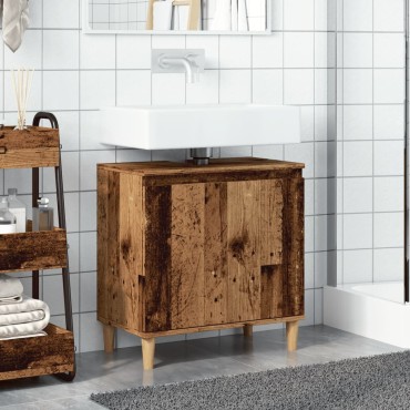 vidaXL Ντουλάπι νιπτήρα Παλιό ξύλο 58x33x60cm Κατασκευασμένο ξύλο 1 τεμ.