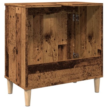 vidaXL Ντουλάπι νιπτήρα Παλιό ξύλο 58x33x60cm Κατασκευασμένο ξύλο 1 τεμ.