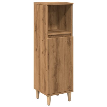 vidaXL Ντουλάπι μπάνιου Δρυς τεχνίτης 30x30x100cm Κατασκευασμένο ξύλο