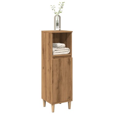 vidaXL Ντουλάπι μπάνιου Δρυς τεχνίτης 30x30x100cm Κατασκευασμένο ξύλο