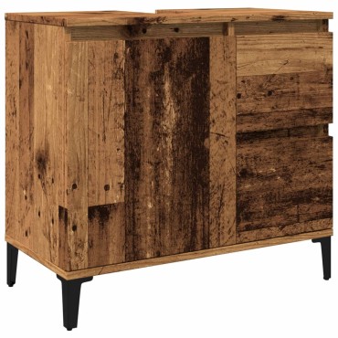 vidaXL Ντουλάπι νιπτήρα Παλιό ξύλο 65x33x60cm Κατασκευασμένο ξύλο 1 τεμ.
