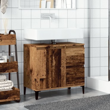 vidaXL Ντουλάπι νιπτήρα Παλιό ξύλο 65x33x60cm Κατασκευασμένο ξύλο 1 τεμ.