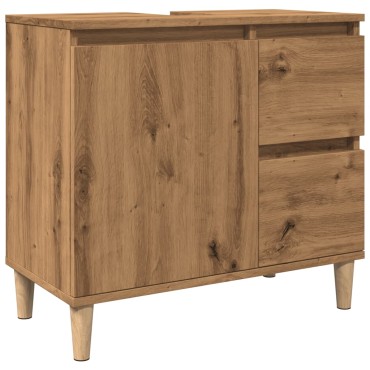 vidaXL Ντουλάπι Νιπτήρα Αρτισιανή Δρυς 65x33x60cm Επεξ. Ξύλο 1 τεμ.