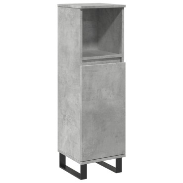 vidaXL Ντουλάπι Μπάνιου Γκρι Σκυροδέματος 30x30x100cm Επεξ. Ξύλο