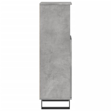 vidaXL Ντουλάπι Μπάνιου Γκρι Σκυροδέματος 30x30x100cm Επεξ. Ξύλο