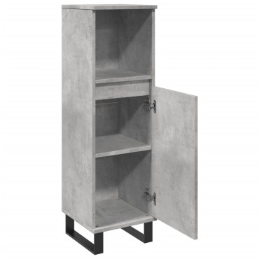 vidaXL Ντουλάπι Μπάνιου Γκρι Σκυροδέματος 30x30x100cm Επεξ. Ξύλο