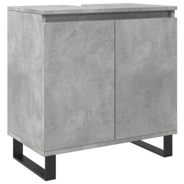 vidaXL Ντουλάπι Μπάνιου Γκρι Σκυροδεμ. 58x33x60cm Επεξεργ. Ξύλο