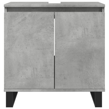vidaXL Ντουλάπι Μπάνιου Γκρι Σκυροδεμ. 58x33x60cm Επεξεργ. Ξύλο