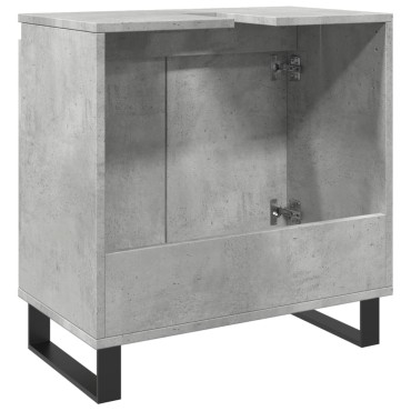 vidaXL Ντουλάπι Μπάνιου Γκρι Σκυροδεμ. 58x33x60cm Επεξεργ. Ξύλο