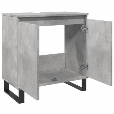 vidaXL Ντουλάπι Μπάνιου Γκρι Σκυροδεμ. 58x33x60cm Επεξεργ. Ξύλο