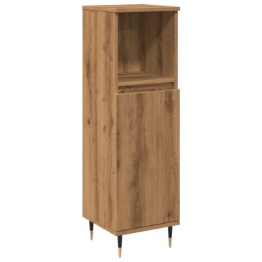 vidaXL Ντουλάπι μπάνιου Δρυς τεχνίτης 30x30x100cm Κατασκευασμένο ξύλο