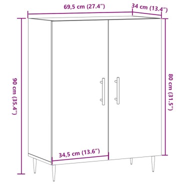 vidaXL Συρταριέρα Παλιό Ξύλο 69,5x34x90cm από Επεξεργασμένο Ξύλο 1 τεμ.