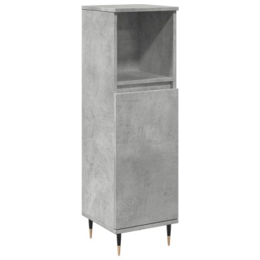 vidaXL Ντουλάπι Μπάνιου Γκρι Σκυροδέματος 30x30x100cm Επεξ. Ξύλο