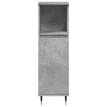 vidaXL Ντουλάπι Μπάνιου Γκρι Σκυροδέματος 30x30x100cm Επεξ. Ξύλο