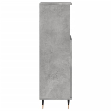 vidaXL Ντουλάπι Μπάνιου Γκρι Σκυροδέματος 30x30x100cm Επεξ. Ξύλο