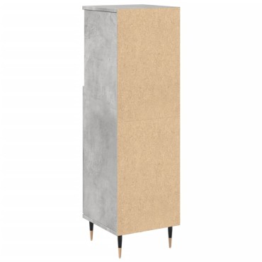 vidaXL Ντουλάπι Μπάνιου Γκρι Σκυροδέματος 30x30x100cm Επεξ. Ξύλο
