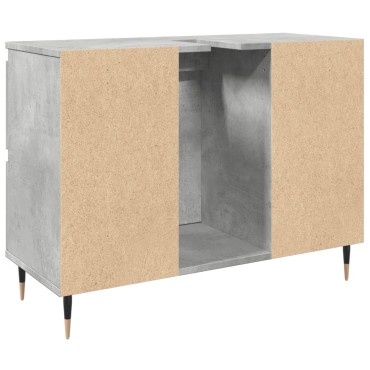 vidaXL Ντουλάπι Μπάνιου Γκρι Σκυροδέματος 80x33x60cm Επεξ. Ξύλο