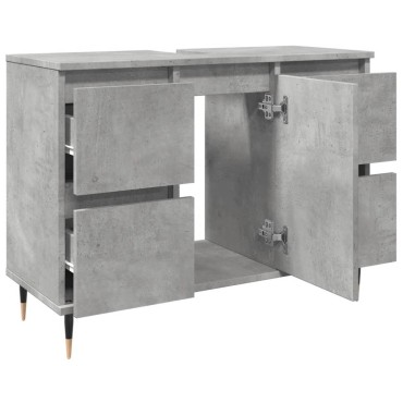 vidaXL Ντουλάπι Μπάνιου Γκρι Σκυροδέματος 80x33x60cm Επεξ. Ξύλο