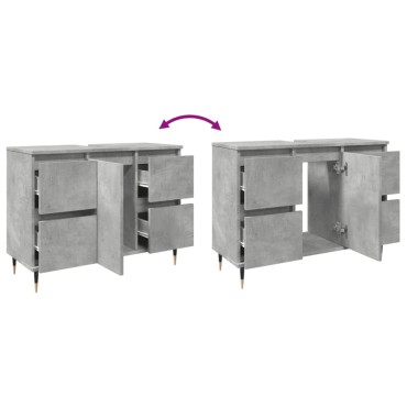 vidaXL Ντουλάπι Μπάνιου Γκρι Σκυροδέματος 80x33x60cm Επεξ. Ξύλο